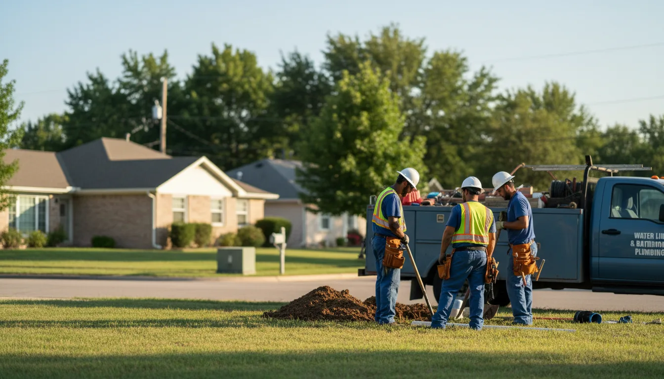Residential water line and bathroom plumbing service in Madera, PA